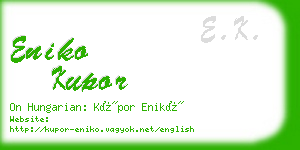 eniko kupor business card